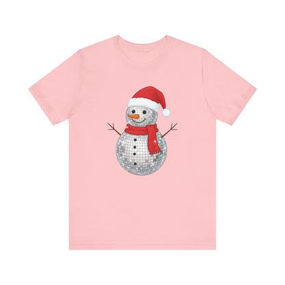 Disco Ball Snowman Christmas T-Shirt