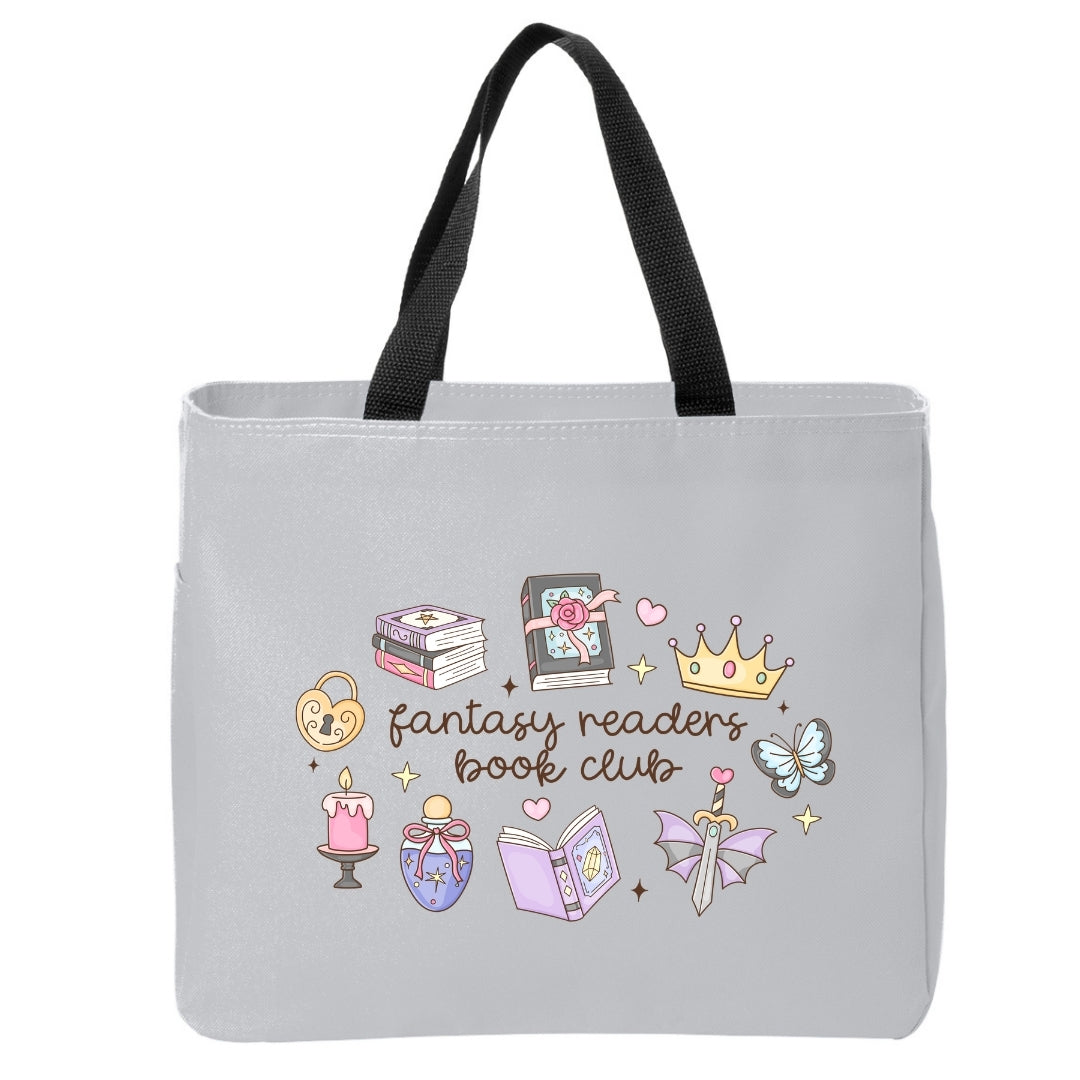 Fantasy Readers Book Club Doodles Tote Bag Just So Happy