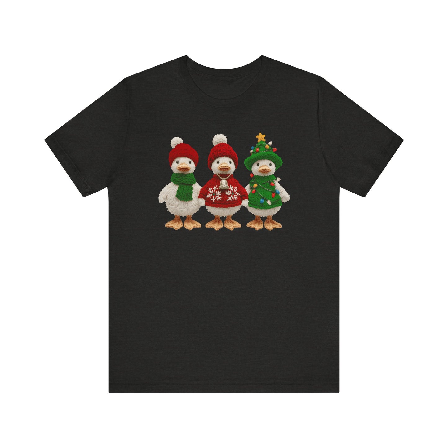 Cute Christmas Geese T-Shirt - Faux Yarn