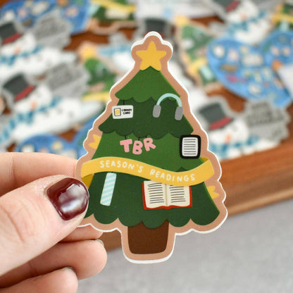 Bookish Christmas Tree Sticker - Season's Readings