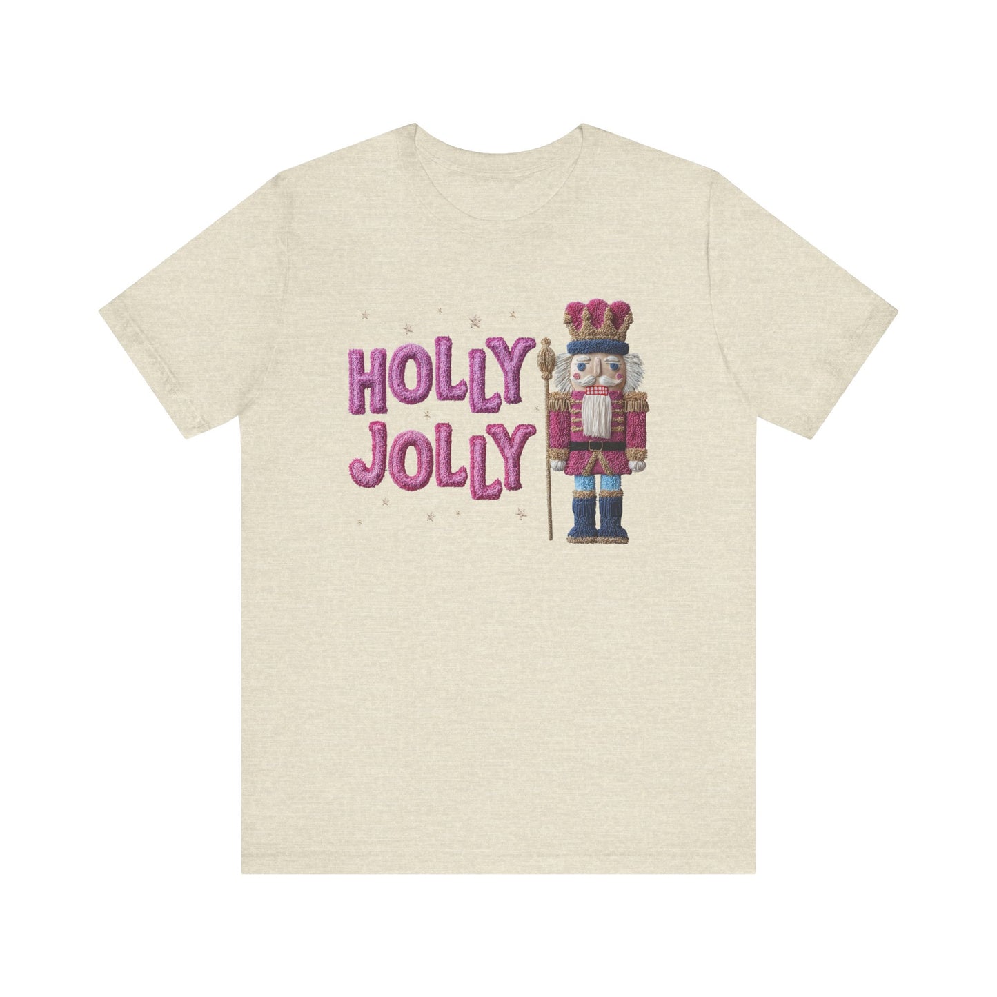 Holly Jolly Nutcracker Christmas T-Shirt - Faux Yarn