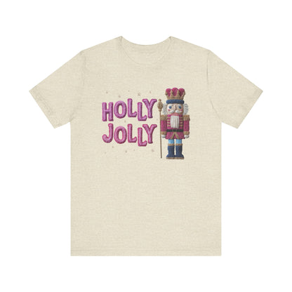 Holly Jolly Nutcracker Christmas T-Shirt - Faux Yarn