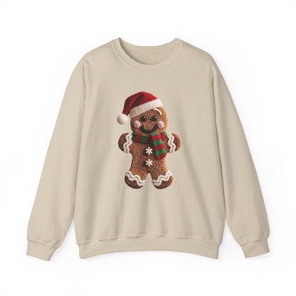 Ginger Bread Man Christmas Sweatshirt - Faux Yarn