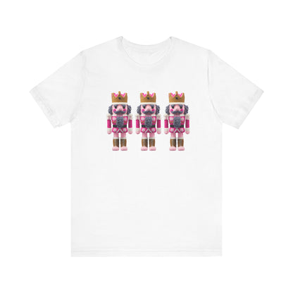 Pink Nutcrackers Christmas T-Shirt - Faux Yarn