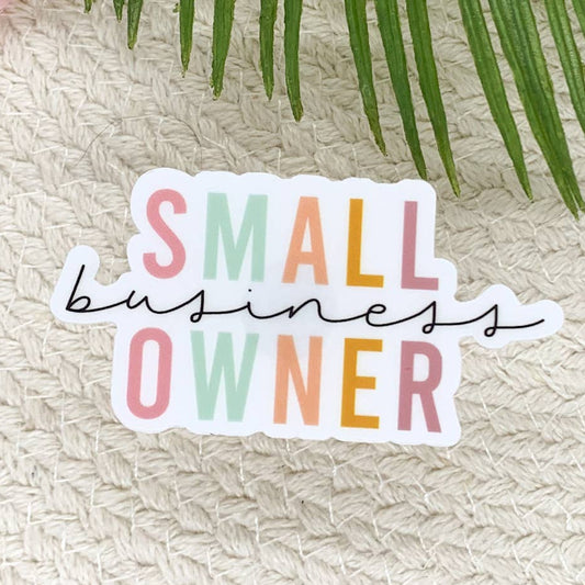 Small Business Owner, Clear Vinyl Sticker, 3x3 inch