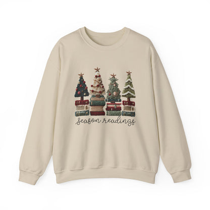 Season Readings Bookish Christmas Sweatshirt - Faux Yarn