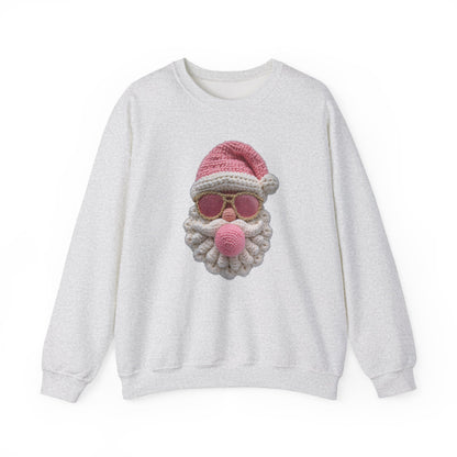 Santa Bubble Gum Christmas Sweatshirt - Faux Yarn