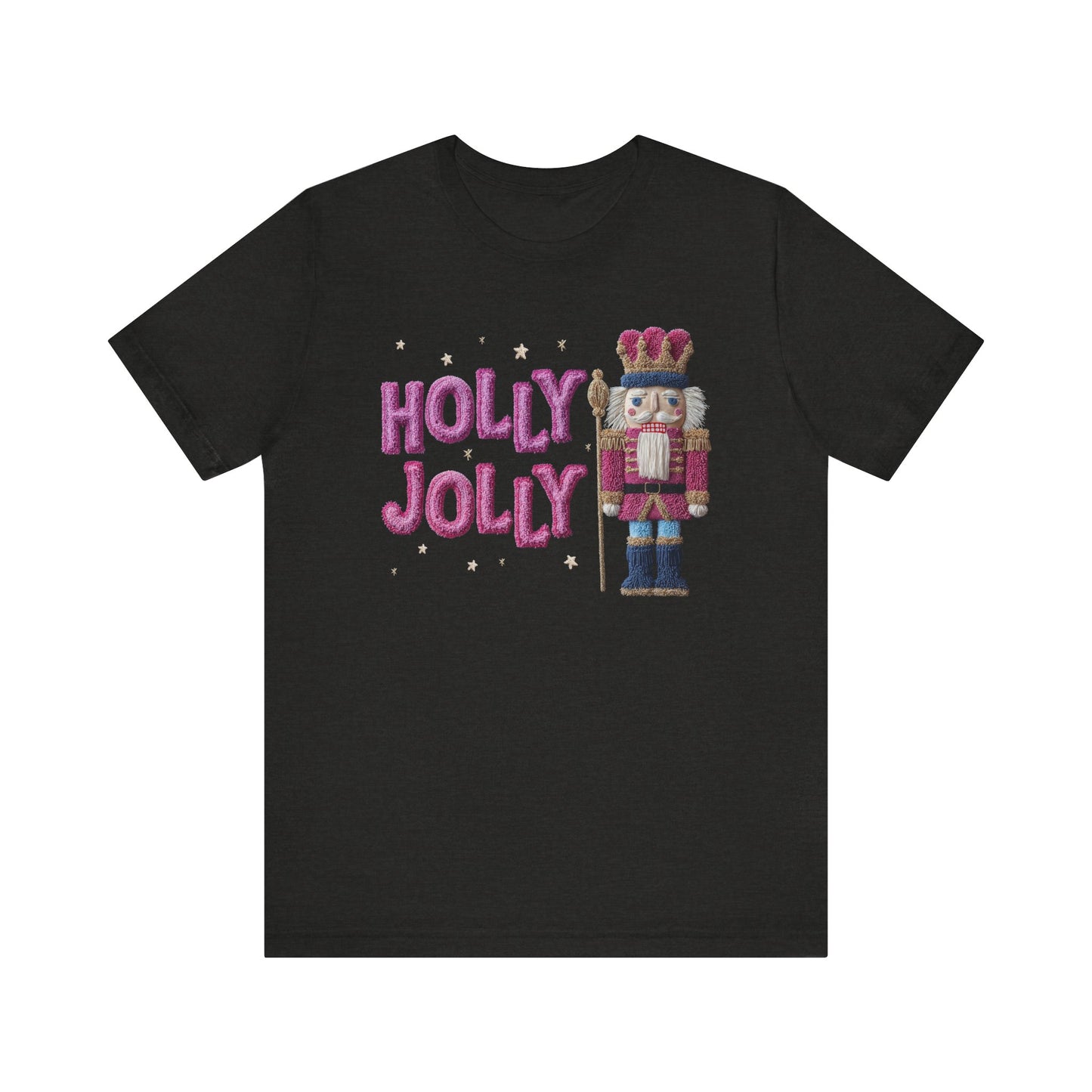 Holly Jolly Nutcracker Christmas T-Shirt - Faux Yarn