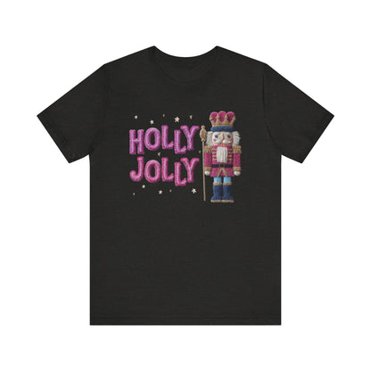 Holly Jolly Nutcracker Christmas T-Shirt - Faux Yarn
