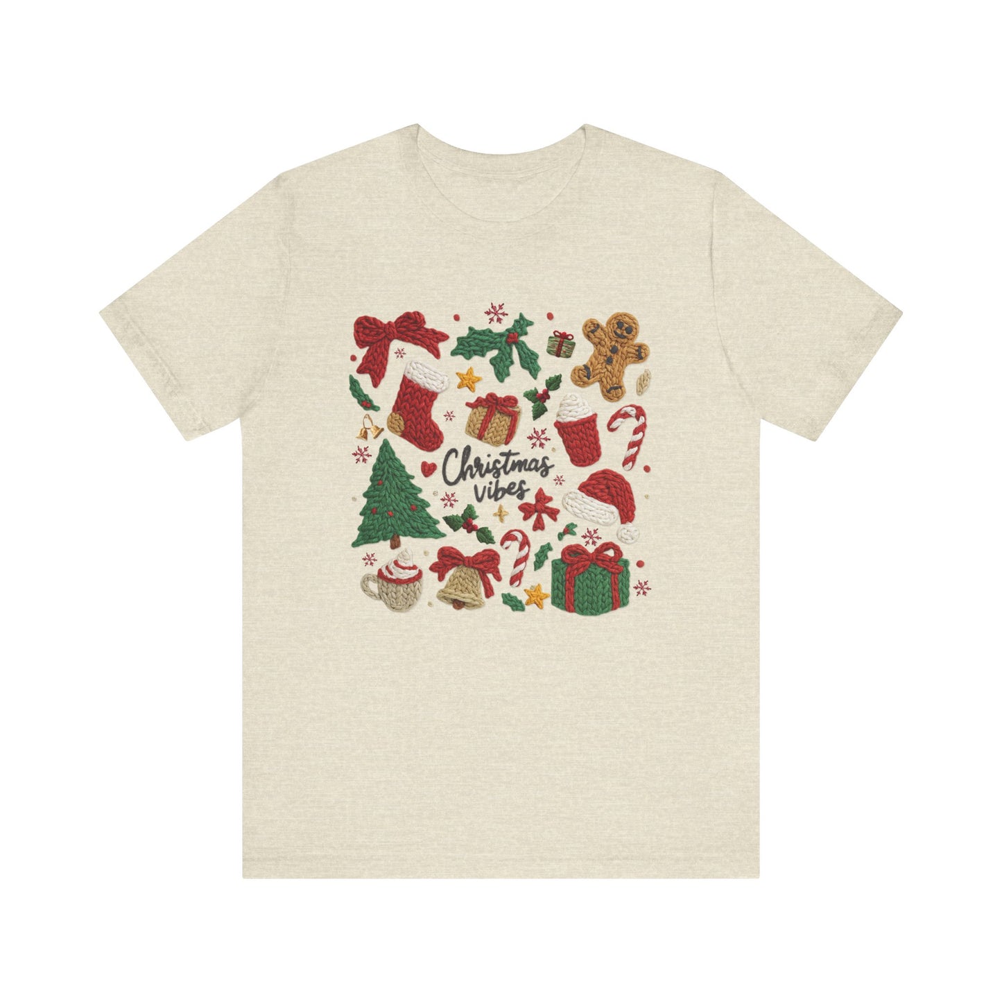 Christmas Vibes T-Shirt - Faux Yarn