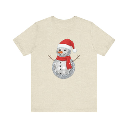 Disco Ball Snowman Christmas T-Shirt