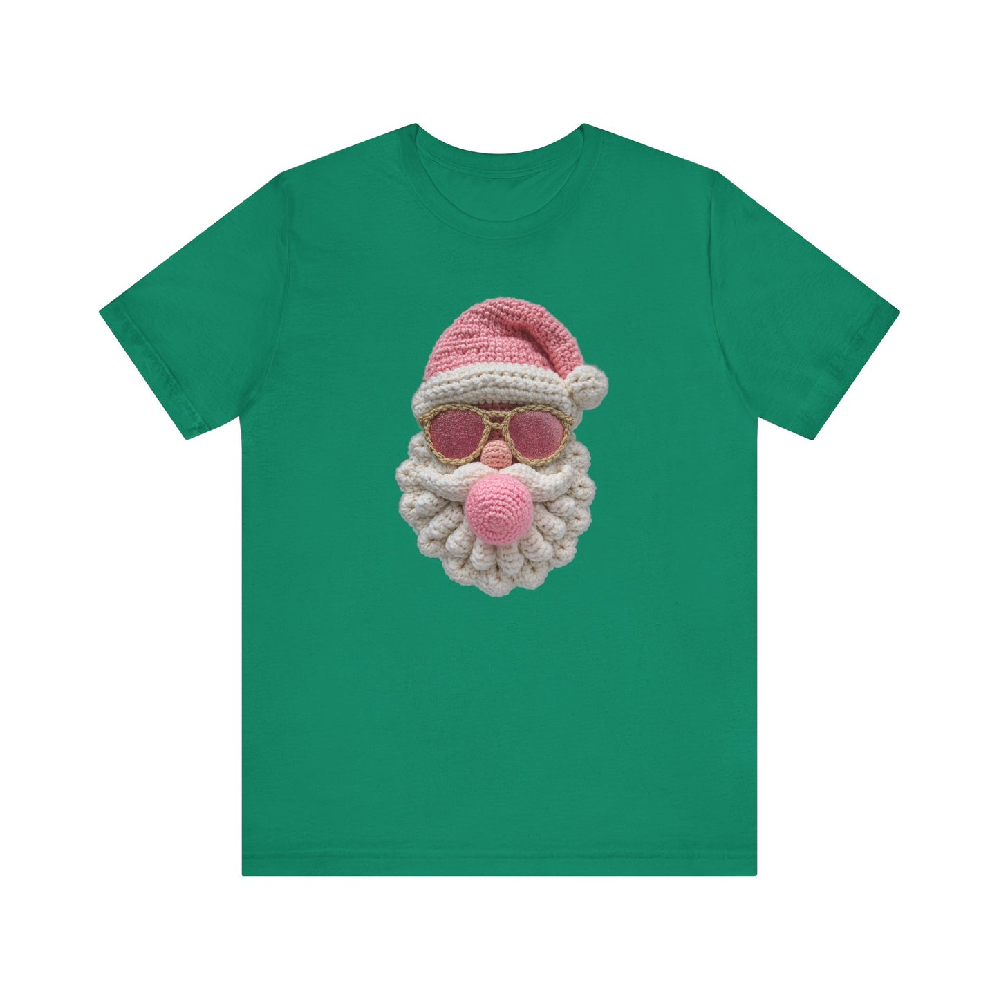 Santa Bubble Gum Christmas T-Shirt - Faux Yarn