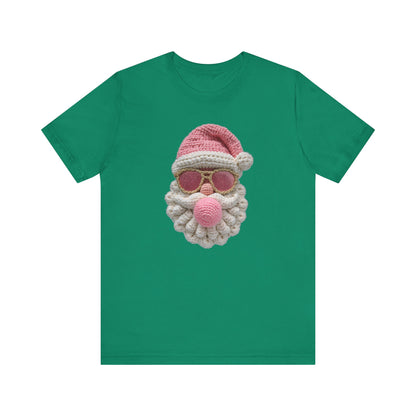 Santa Bubble Gum Christmas T-Shirt - Faux Yarn