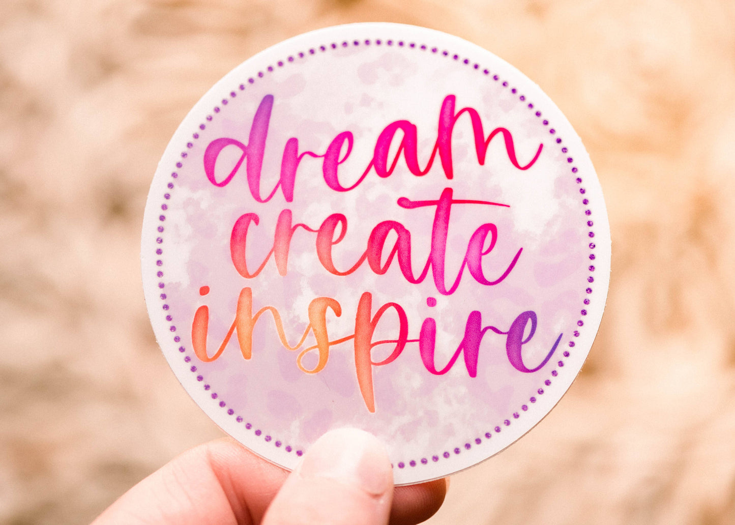 Dream Create Inspire Vinyl Sticker, 3x3 in