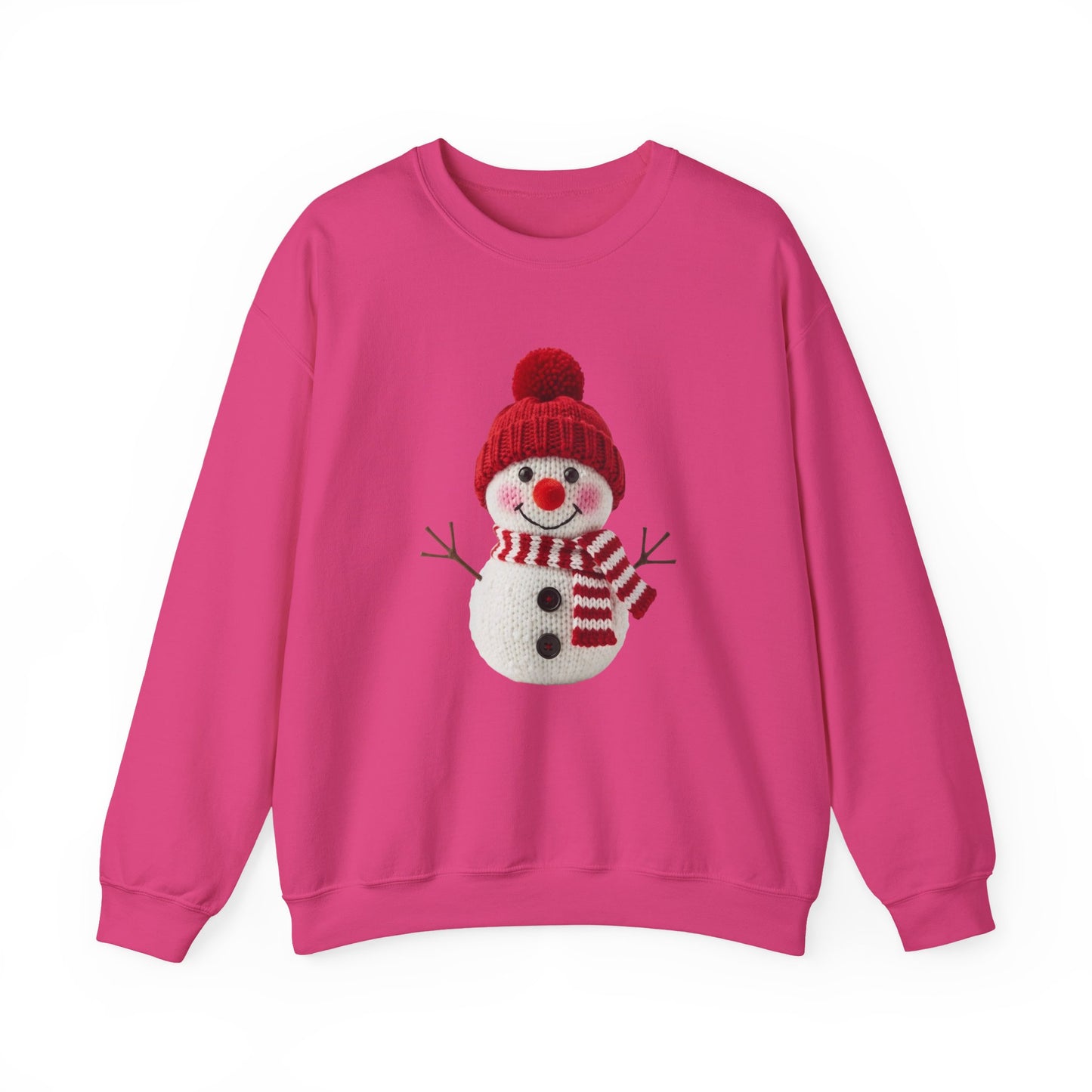 Happy Snowman Christmas Sweatshirt - Faux Yarn