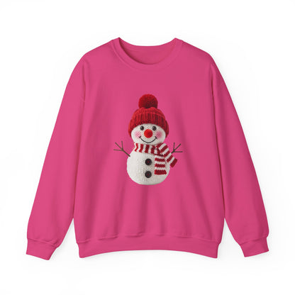 Happy Snowman Christmas Sweatshirt - Faux Yarn