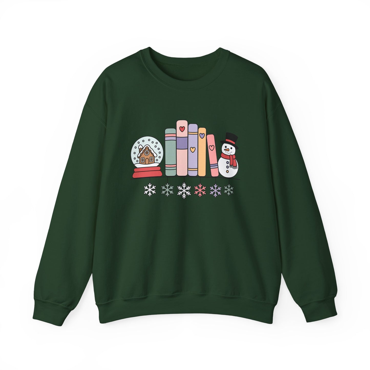 Cozy Book Shelf Christmas Sweatshirt