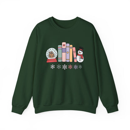 Cozy Book Shelf Christmas Sweatshirt