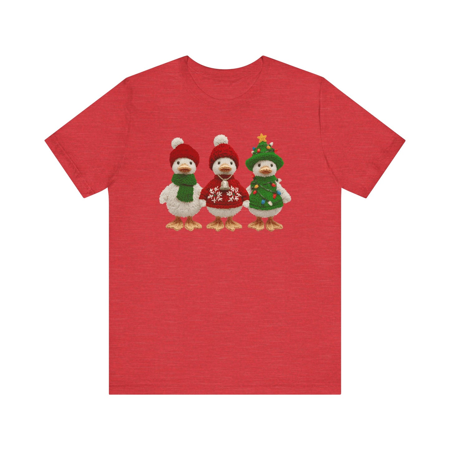 Cute Christmas Geese T-Shirt - Faux Yarn