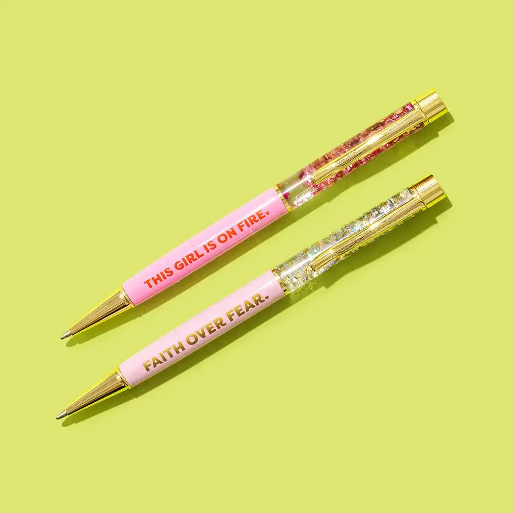 Pen - "This Girl is on Fire" -Pink w/Pink Confetti