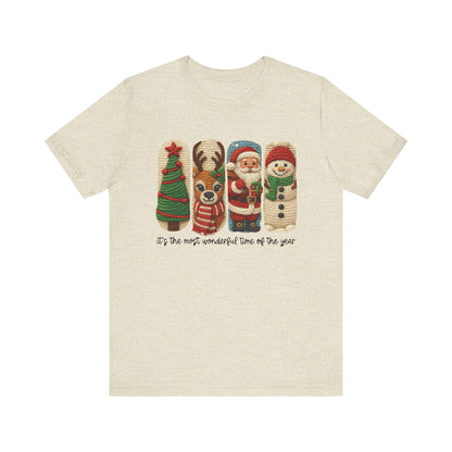 It's the Most Wonderful Time of the Year Christmas T-Shirt - Faux Yarn
