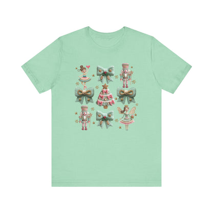 Nutcracker Coquette Christmas T-Shirt - Faux Yarn
