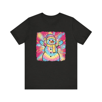 Tie Dye Snowman Christmas T-Shirt
