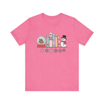 Cozy Book Shelf Christmas T-Shirt
