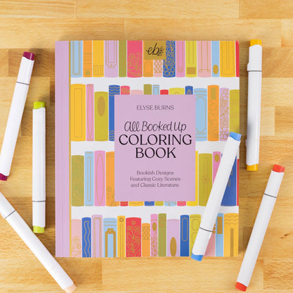 All Booked Up Coloring Book | Bookish & Reading - Just So Happy