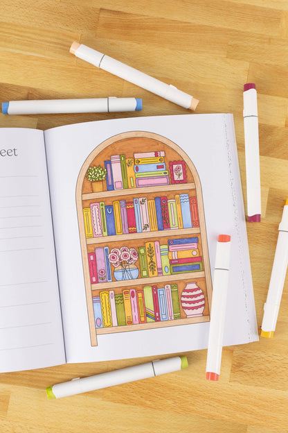 All Booked Up Coloring Book | Bookish & Reading - Just So Happy
