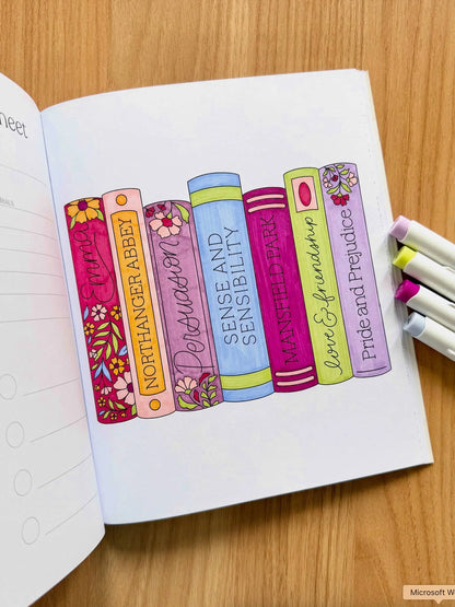 All Booked Up Coloring Book | Bookish & Reading - Just So Happy