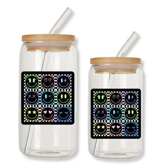 All the Smiley Faces Cup 16 oz. or 20 oz. Glass Can