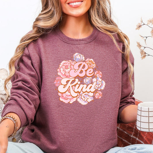 Be Kind Daisy Crewneck Sweatshirt Just So Happy
