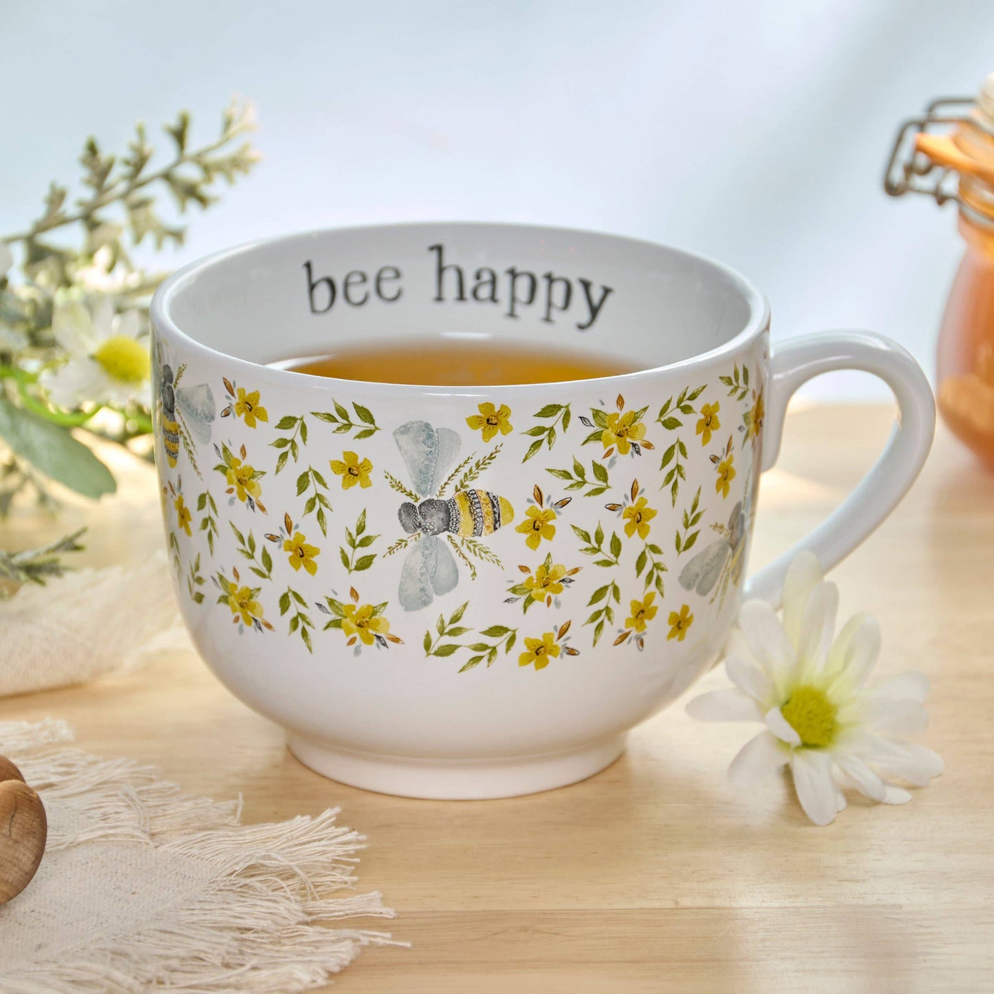 Bee Happy Mug Primitives by Kathy