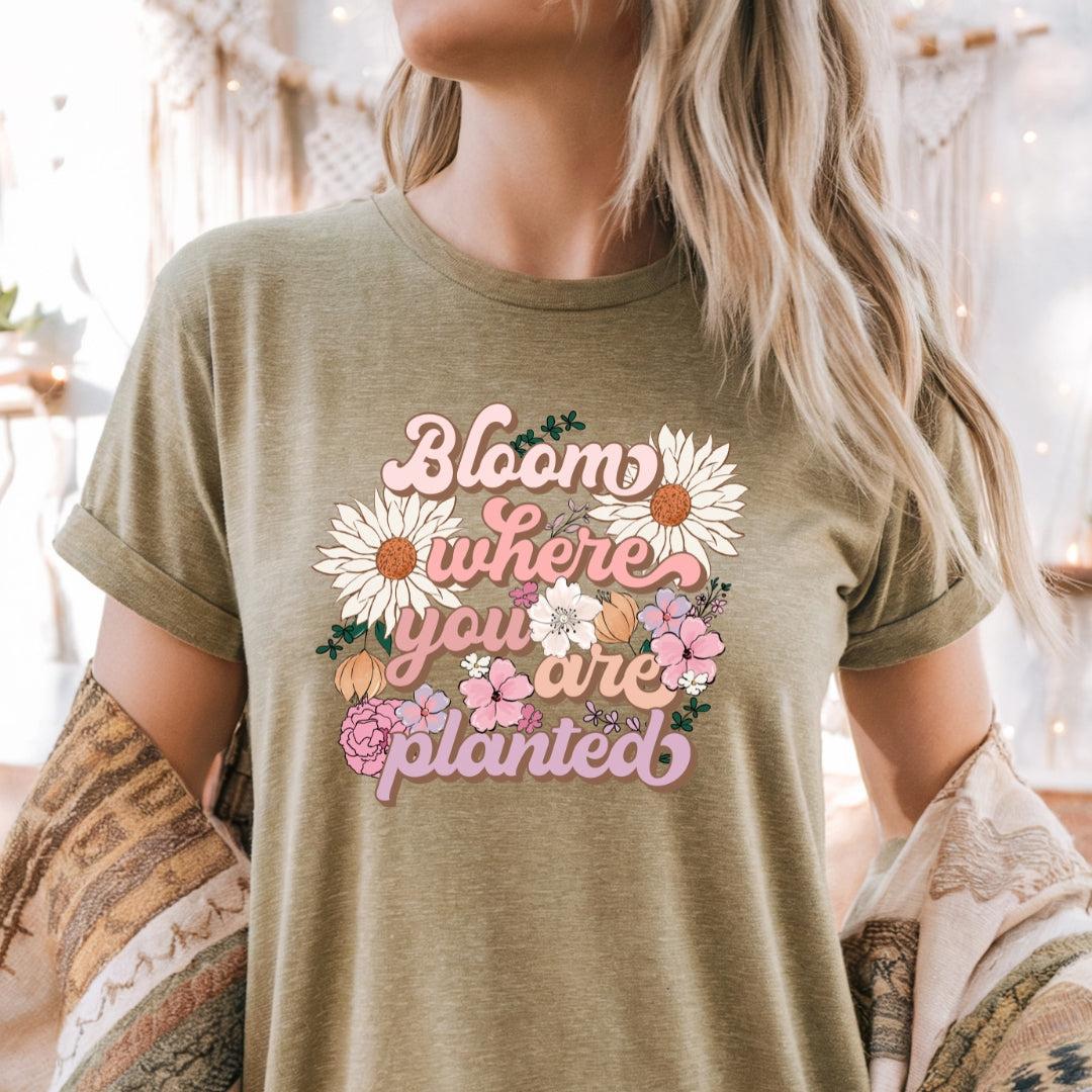 Bloom Where You are Planted Daisy T-Shirt