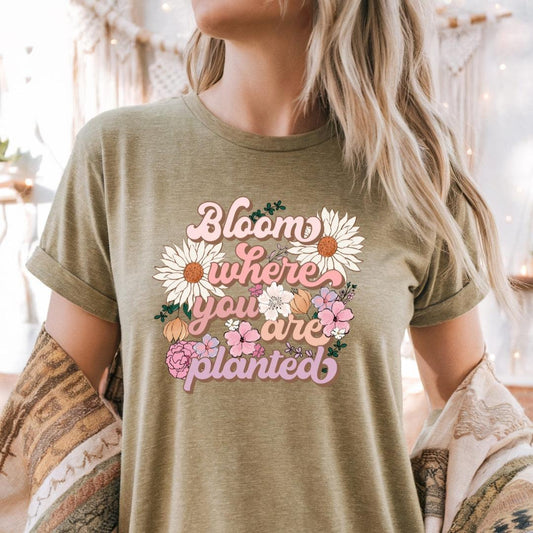 Bloom Where You are Planted Daisy T-Shirt