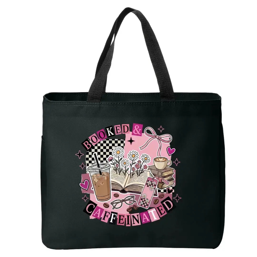 Booked & Caffeinated Tote Bag
