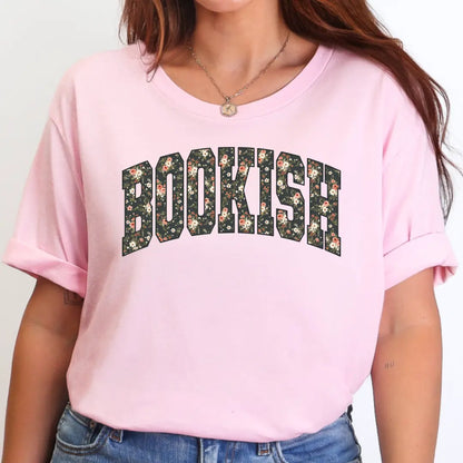 Bookish Floral College Print T-Shirt - Just So Happy