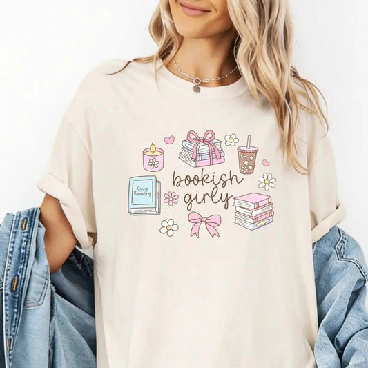 Bookish Girly T-Shirt Doodles