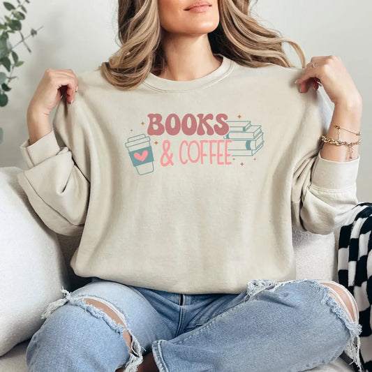 Books & Coffee Crewneck Sweatshirt - Just So Happy