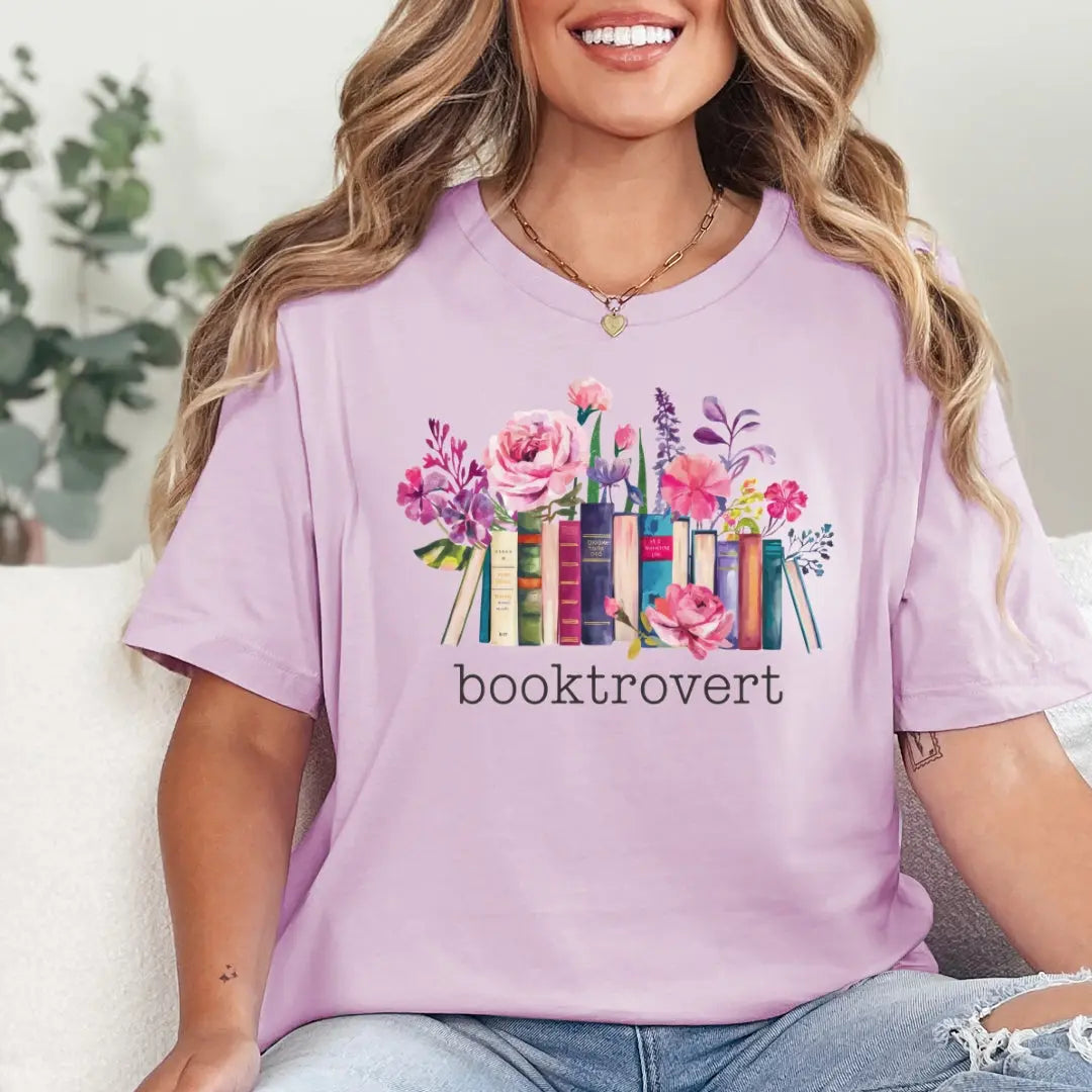 Booktrovert Floral Bookish T-Shirt - Just So Happy