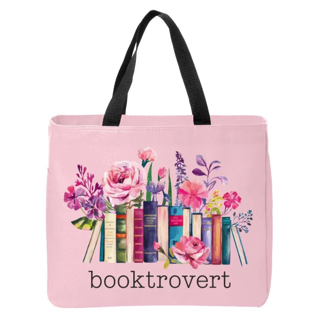 Booktrovert Floral Bookish Tote Bag