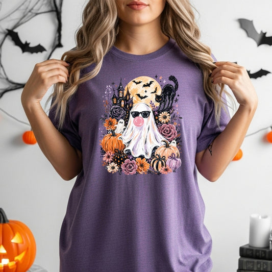 Bubble Gum Ghost - Purple Halloween T-Shirt