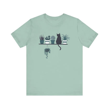 Cactus, Plant and Cat Shelf T-Shirt