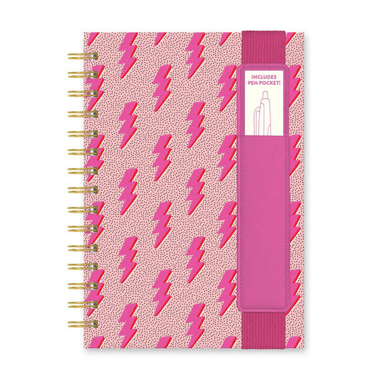 Charged Up Oliver Notebook with Pen Pocket - Just So Happy