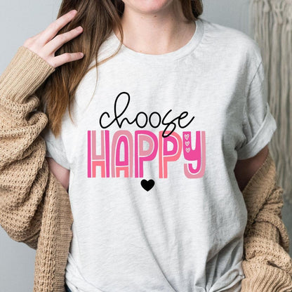 Choose Happy Retro Pink T-Shirt