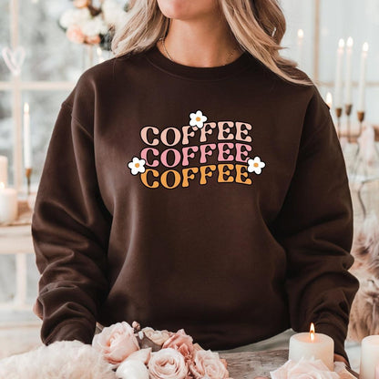 Coffee Coffee Coffee Daisy Crewneck Sweatshirt