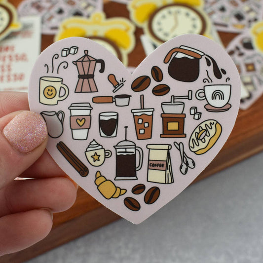 Coffee Heart Sticker