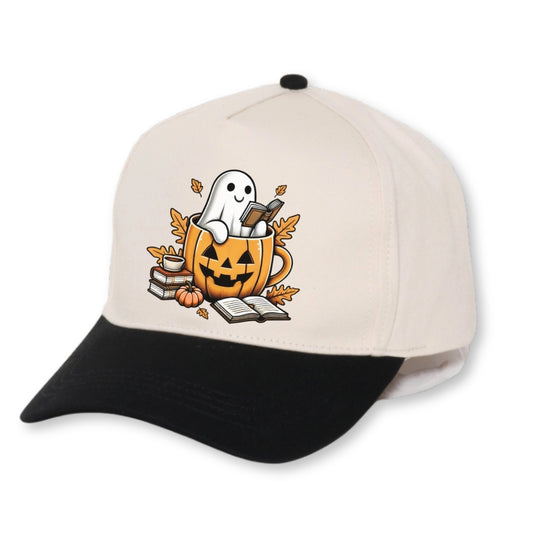Coffee Mug Reading Ghost - Halloween Bookish Hat