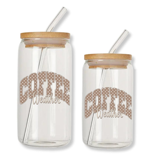 Coffee Weather Glass Cup